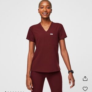 Figs Catarina Top, Size M, Color Burgundy